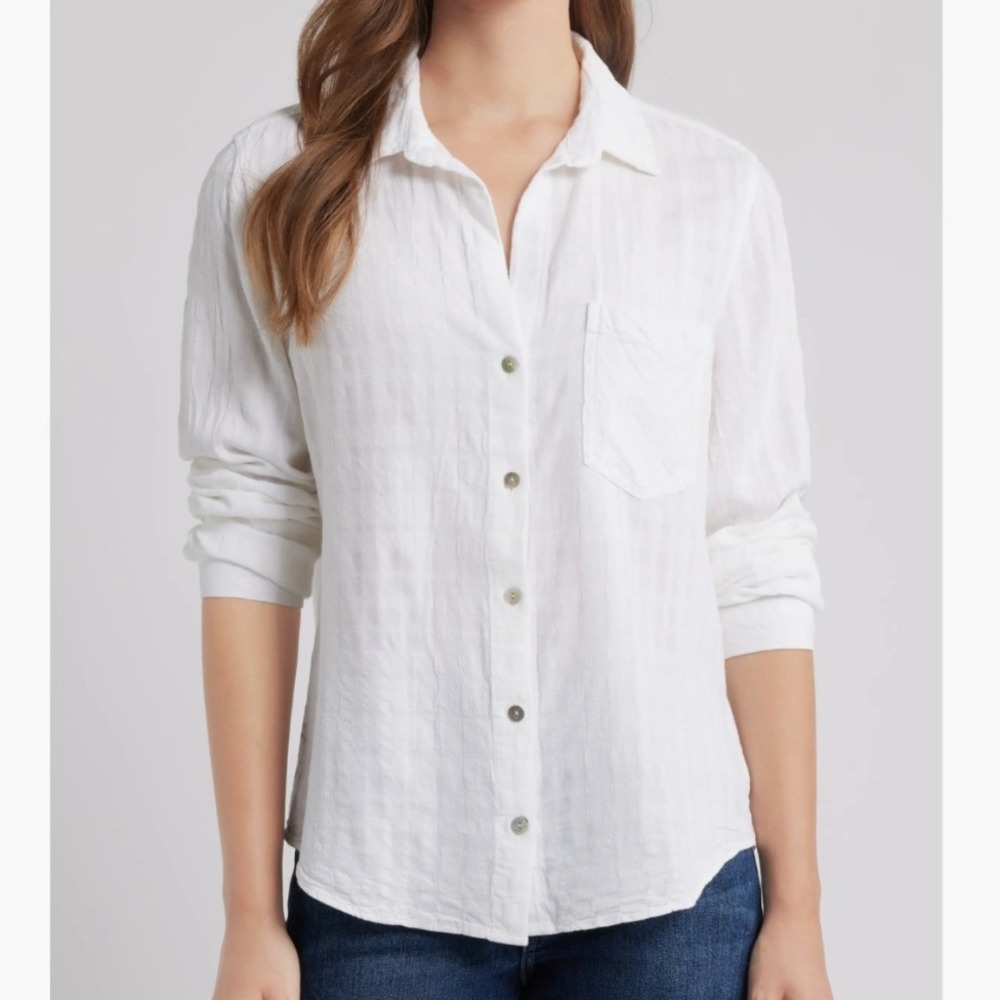 Cloth &‎ Stone Women's Button-Up Lightweight Tencel Long Sleeve Top - Size M